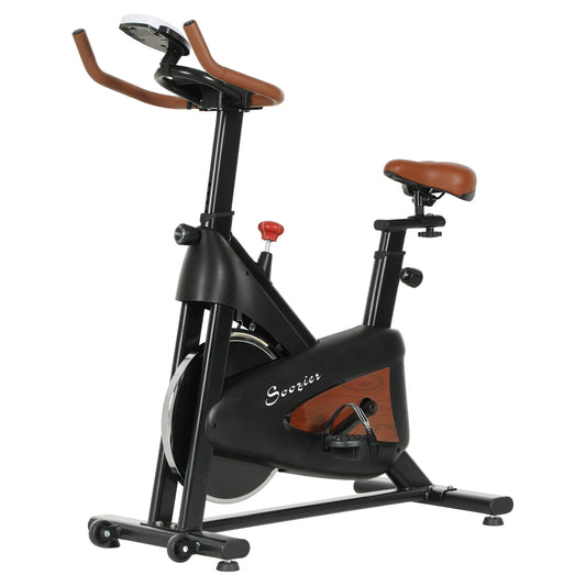 Soozier Quiet Stationary Exercise Bike with Adjustable Resistance, Seat, Black