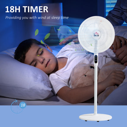 Floor Standing Fan with Remote Control, Oscillating, LED Screen, Stand Up Cooling Fan, Tall Pedestal Electric Fan for Ho
