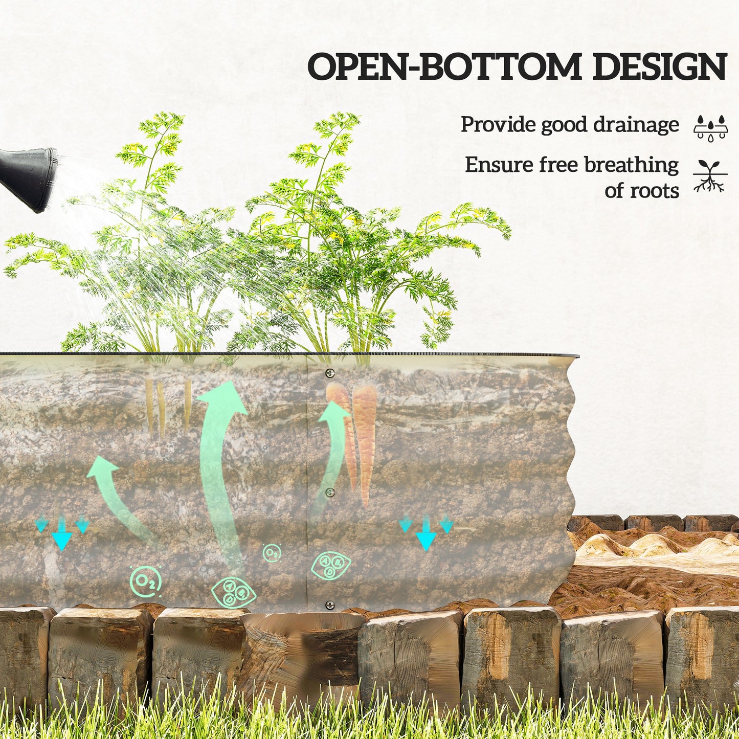 7.9 x 2 x 1ft Galvanized Raised Garden Bed Kit, Metal Planter Box with Safety Edging, Cream White