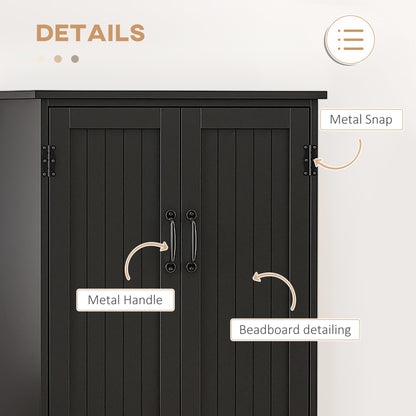 48 in 4-Door Kitchen Pantry Cabinet with Adjustable Shelves - Black - Image 4