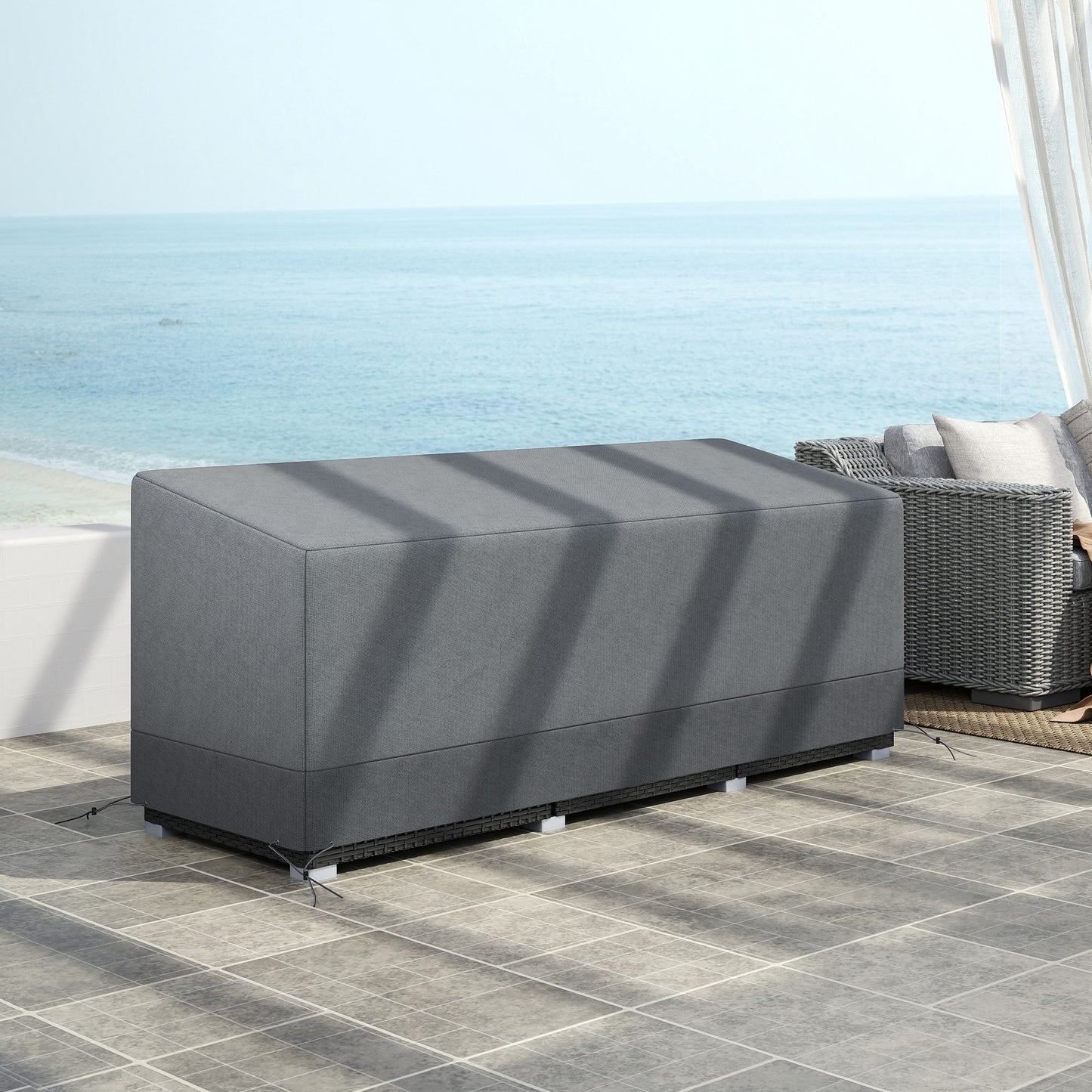 Patio Furniture Covers Waterproof for 3 Seater Sofa, 600D Heavy Duty Oxford Outdoor Patio Cover, 75" x 28.3" x 29.9", Gr