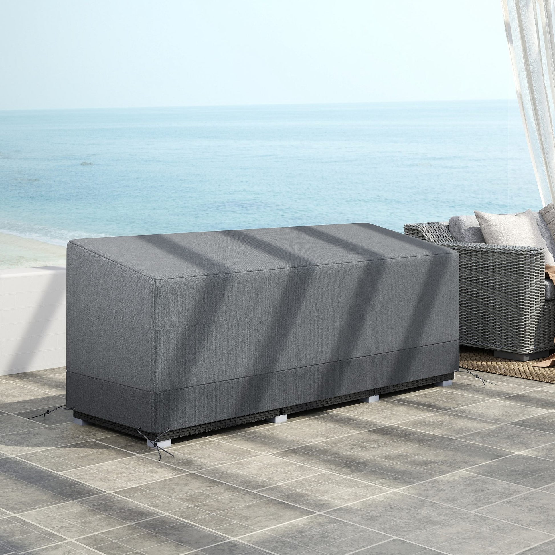 Patio Furniture Covers Waterproof for 3 Seater Sofa, 600D Heavy Duty Oxford Outdoor Patio Cover, 75" x 28.3" x 29.9", Gr