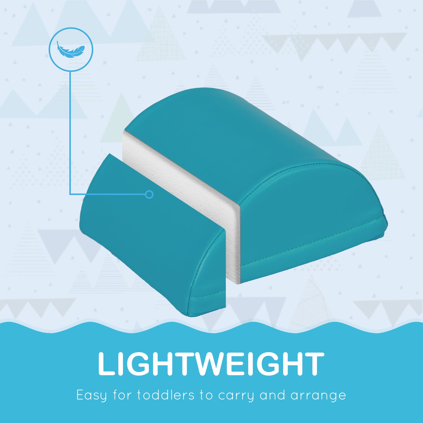 Soozier 11 Piece Soft Play Blocks Kids Climb and Crawl Gym Toy Foam Building Light Colour