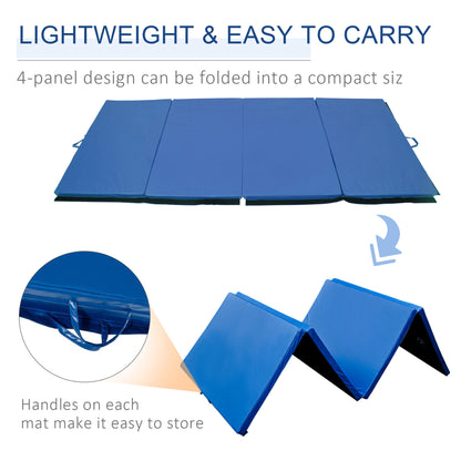 Soozier 4'x8'x2" Folding Gymnastics Tumbling Mat, Exercise Mat with Carrying Handles for Yoga, MMA, Martial Arts, Stretc