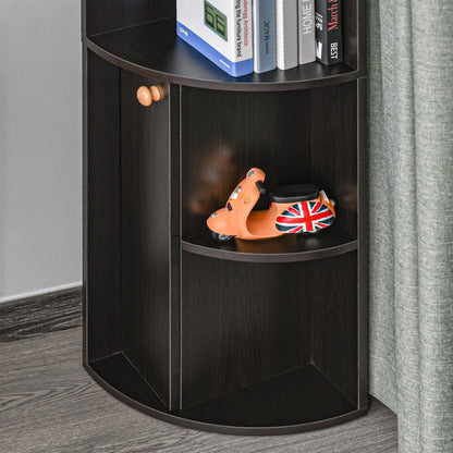5-Tier Corner Bookcase, Storage Bookshelf, Freestanding Display Shelves with Open Compartments and Cabinet for Home Offi