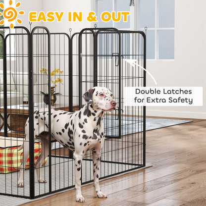 8 Panel Pet Playpen Play Yard Fence Home DIY Heavy-Duty Metal Foldable Indoor Outdoor 47"H