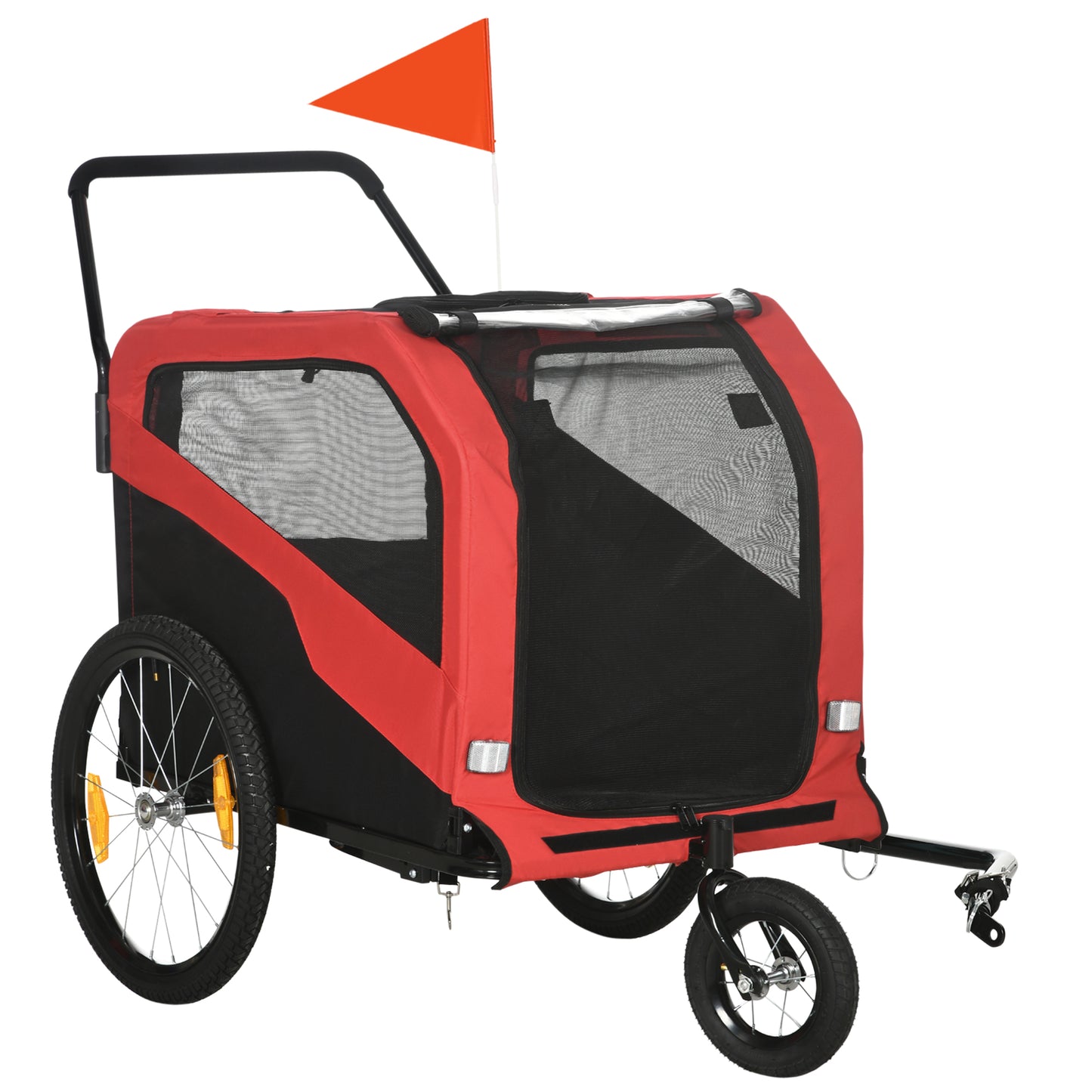 VarietyKart 2-in-1 Dog Bike Trailer for Large Dogs, Red