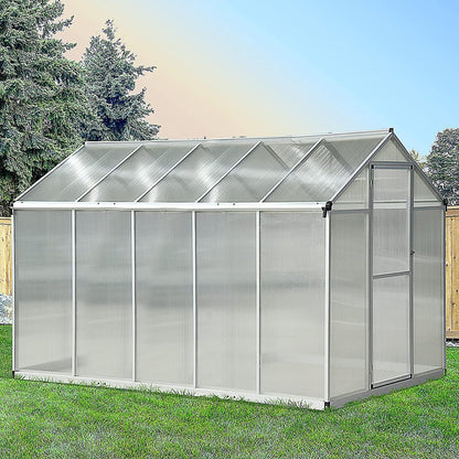 6' x 10' x 6.4' Walk-in Garden Greenhouse Polycarbonate Panels Plants Flower Growth Shed Cold Frame Outdoor Portable War