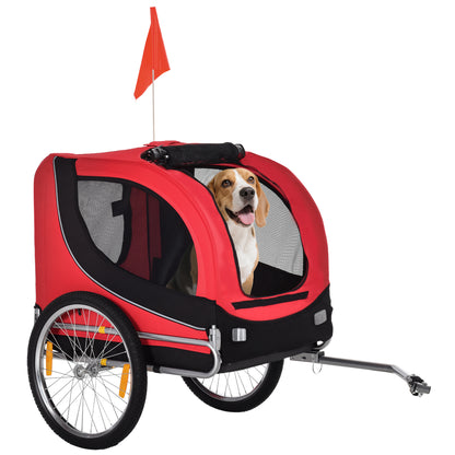 VarietyKart Dog Bike Trailer, Pet Cart Bicycle, Wagon Cargo Carrier Attachment with Hitch, Reflectors, Flag for Small Me
