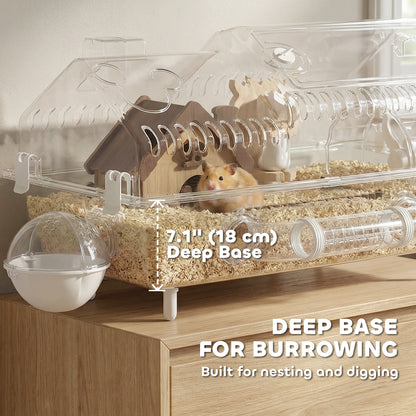 8 in 1 Hamster Cage with All Accessories for Dwarf Hamster, 21.5" x 11.8" x 12.6"