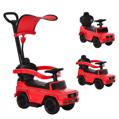 VarietyKart Mercedes-Benz G350 Licensed Push Car, 3-in-1 Toddler Sliding Car with Horn, Steering, Foot Rest, Seat Storag