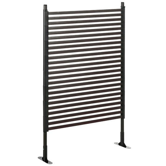 Picket Metal Garden Fence for Hard & Soft Ground, 5 ft(H) Standing Outdoor Fencing with Feet, Animal Barrier Flower Bed 