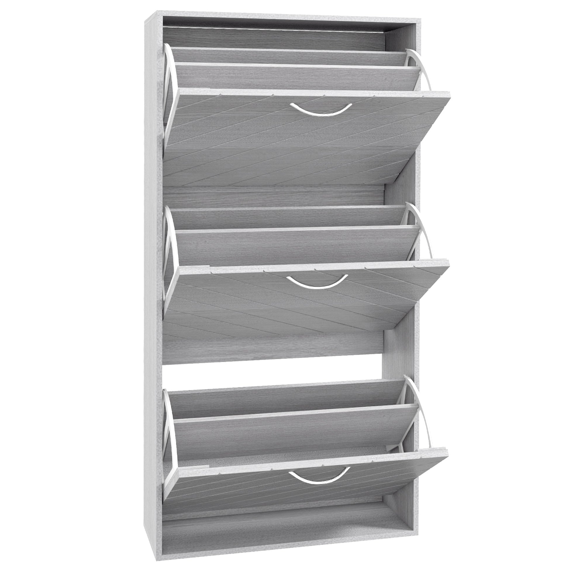 Shoe Storage Cabinet with 3 Flip Drawers, Narrow and Slim, 12 Pair of Shoes Organizer for Hallway, Entryway