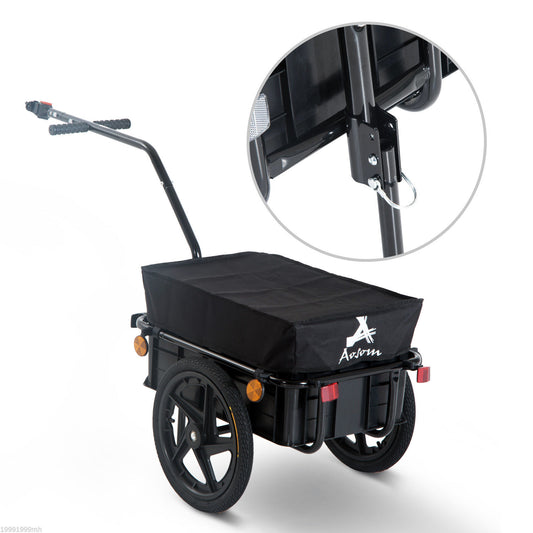 VarietyKart Bicycle Cargo Trailer 16 inch Air Wheel Wagon Trailer with Suitcase Large Capacity Enclosed Stroller Wagon -