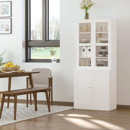 71" Bookcase Storage Cabinet with Doors, Modern Tall Bookshelf with 2 Adjustable Shelves, Display Unit for Study, Living