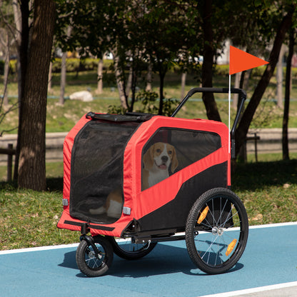 VarietyKart 2-in-1 Dog Bike Trailer for Large Dogs, Red