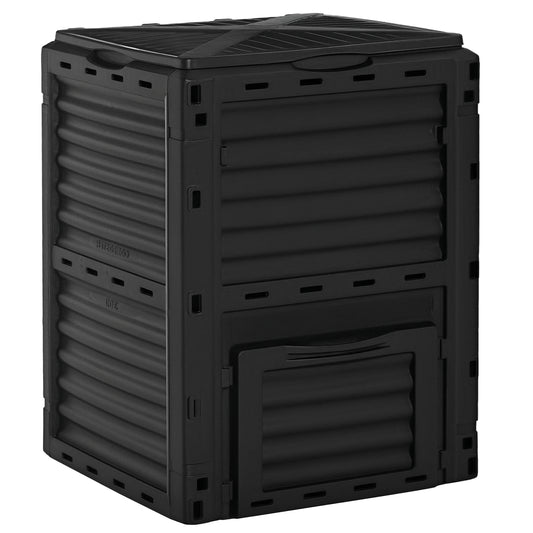 Garden Compost Bin Large Outdoor Compost Container 80 Gallon Fast Creation of Fertile Soil Aerating Compost Box, Easy As
