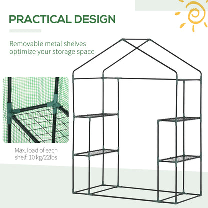 55" x 28" x 75" Walk-in Greenhouse Portable Garden Plant Flower Seed Warm House with 4 Shelves Outdoor Plant Growth Hot 