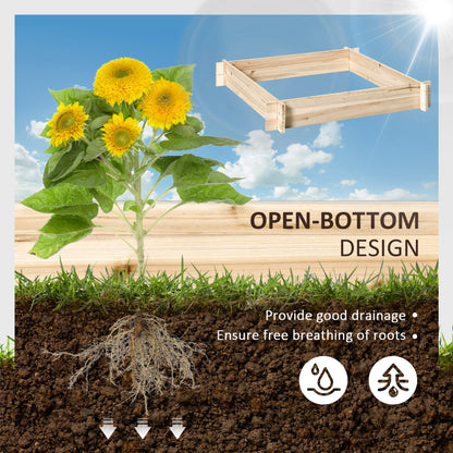 39'' x 39'' Screwless Raised Garden Bed, Wooden Planter Box, Easy DIY Herb Garden for Vegetable Flower Herb Outdoor Lawn