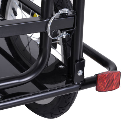 VarietyKart Folding Bicycle Cargo Trailer Utility Bike Cart Carrier Garden Patio Tool with Hitch Black