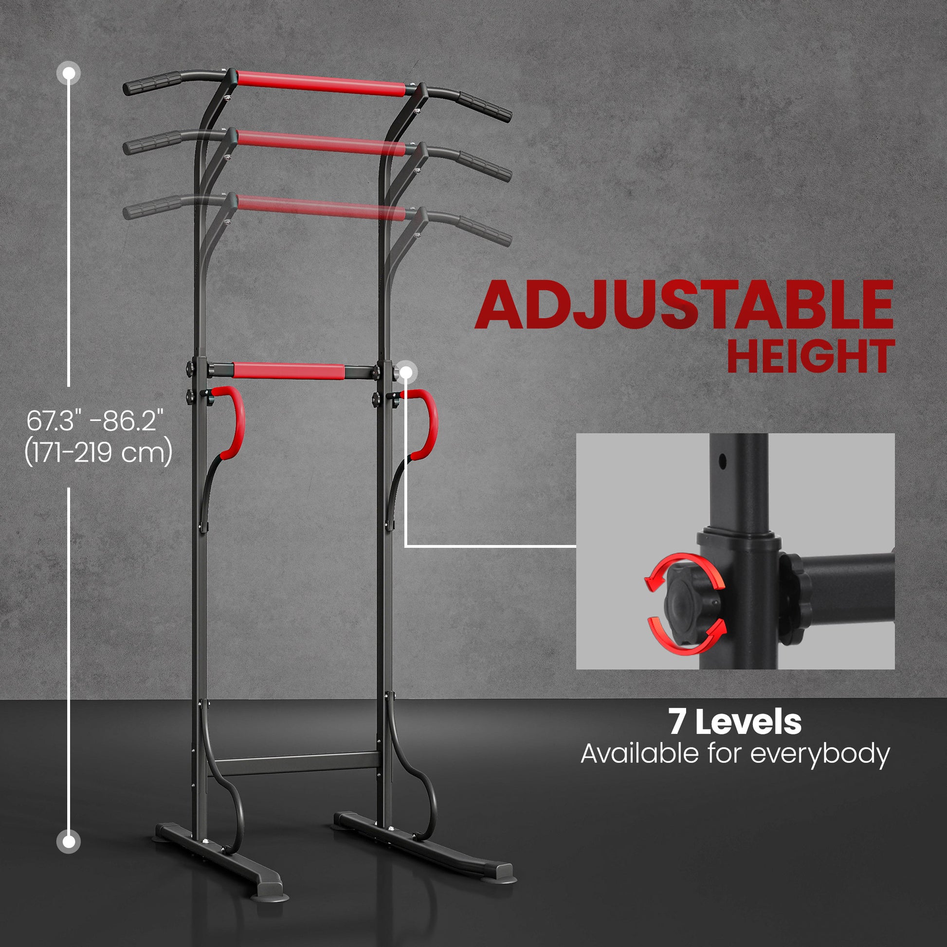 Soozier Power Tower, Pull Up Bar, Dip Station for Home Office Gym Multi-Function Workout Equipment