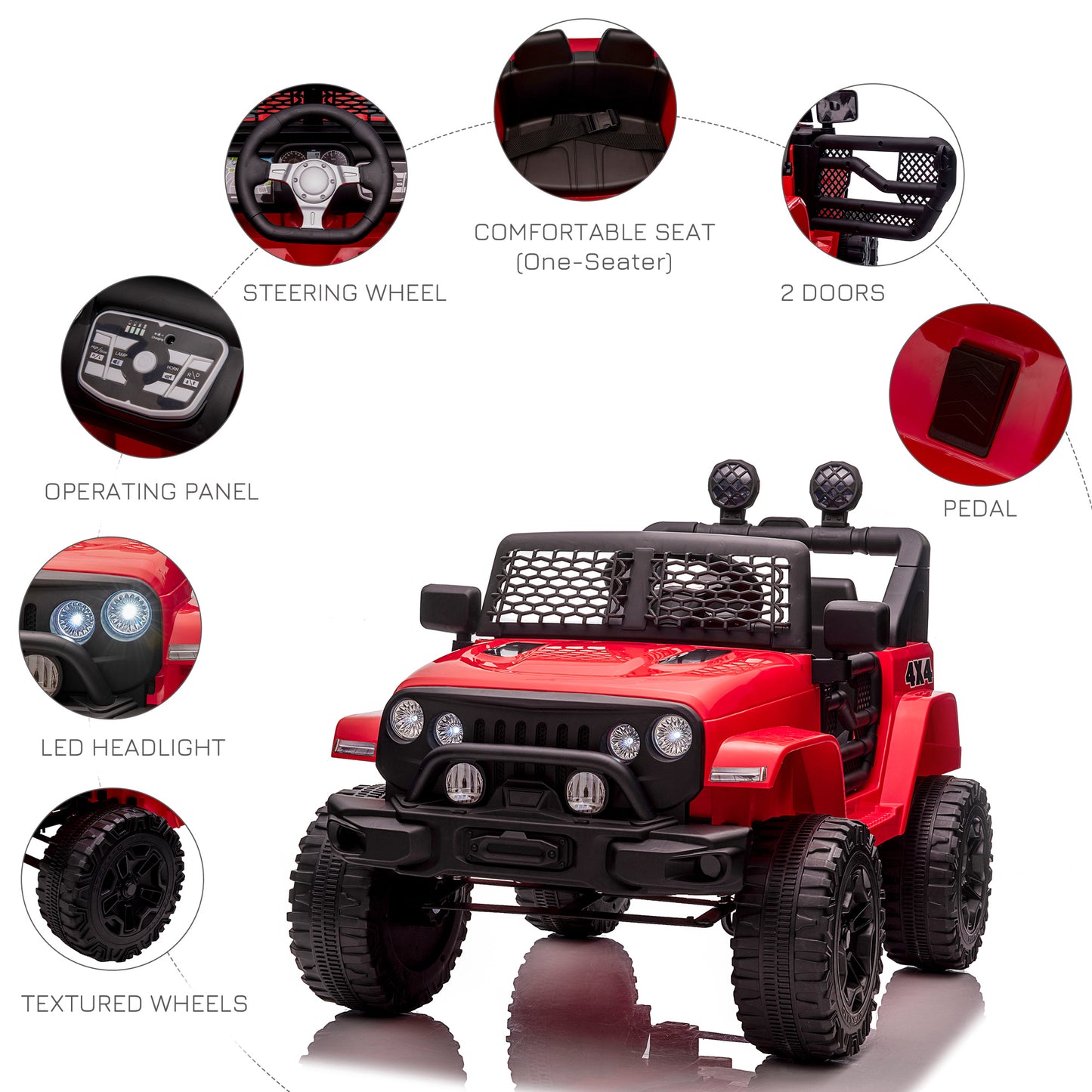 VarietyKart 12V Ride On Car Off Road Truck for kids SUV Electric Battery Powered with Remote Control, Adjustable Speed, 