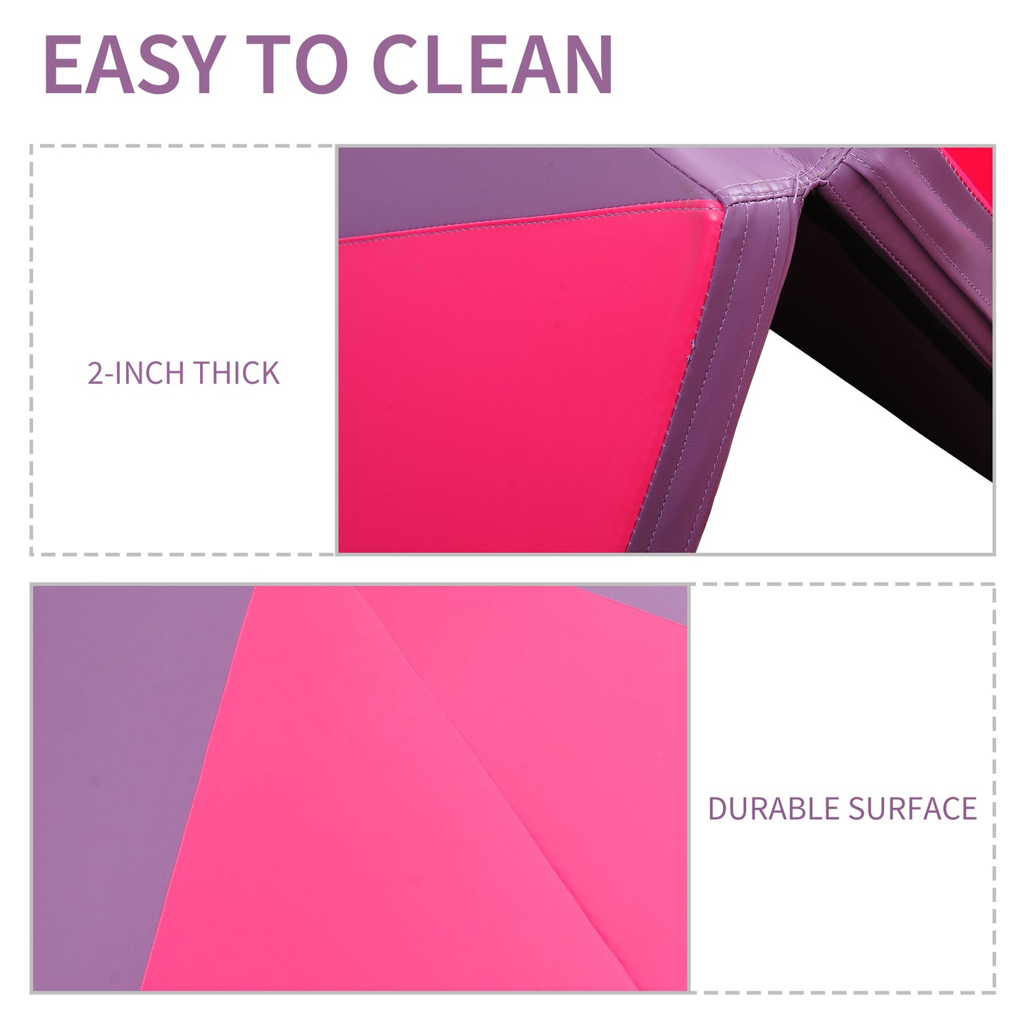 Soozier 4'x10'x2" Folding Gymnastics Tumbling Mat, Exercise Mat  with Carrying Handles for Yoga, MMA, Martial Arts, Stre