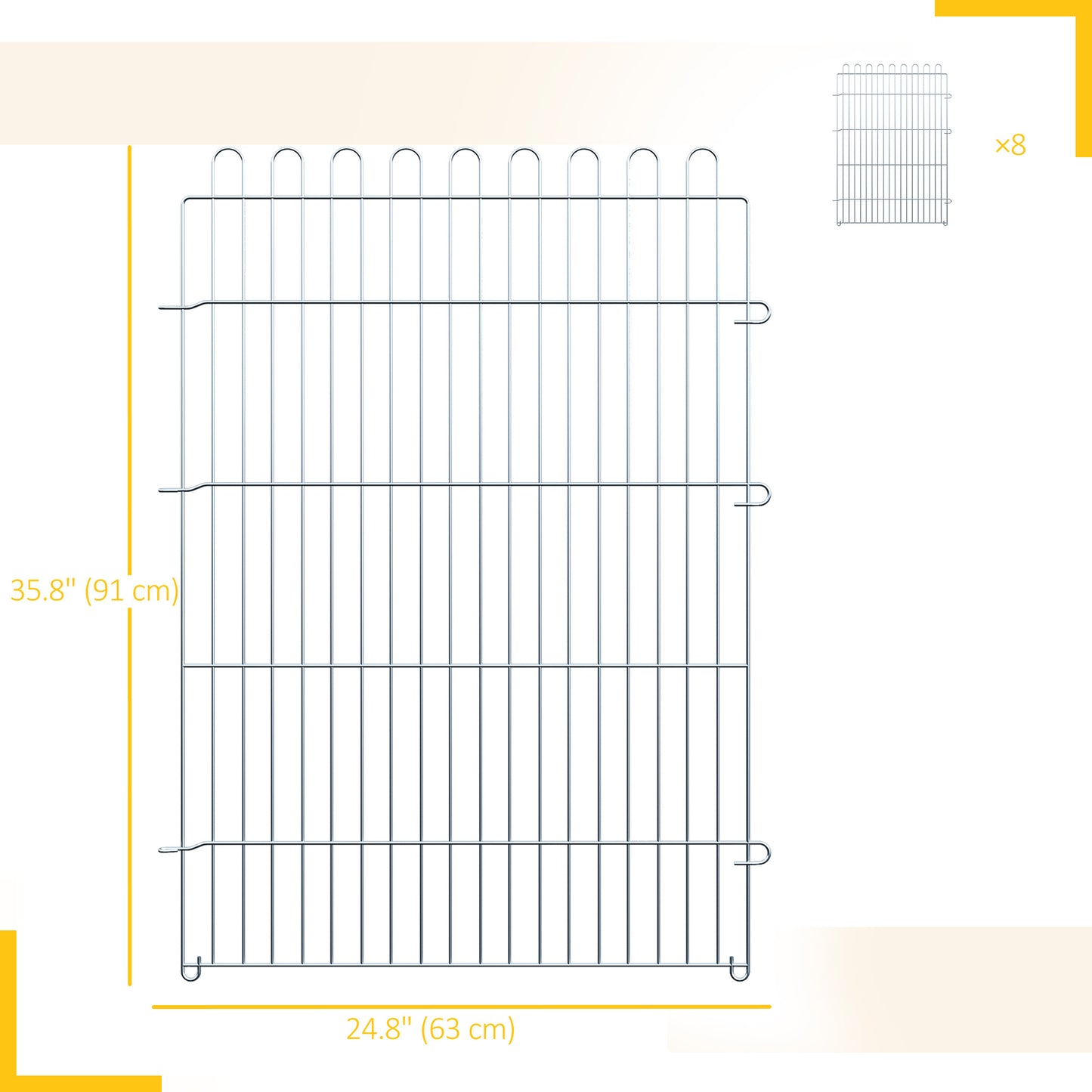36inch 8-Panel Dog Playpen Octagon Pet Exercise Playpen Crate Foldable Dog Cage Pen Puppy Kennel, Black