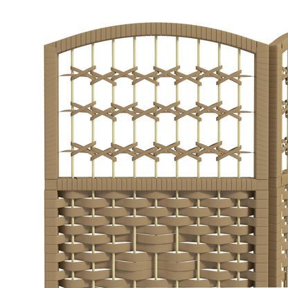 3 Panel Folding Room Divider, Portable Privacy Screen, Wave Fiber Room Partition for Home Office, Natural