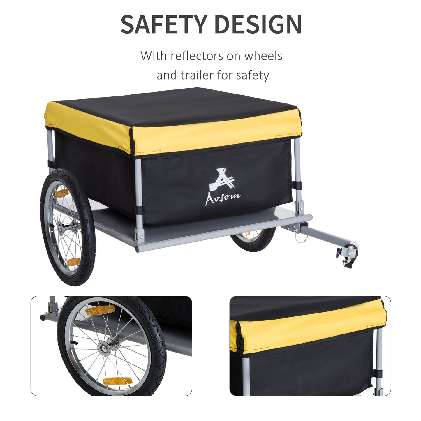 VarietyKart Bicycle Bike Cargo Trailer Garden Utility Cart Carrier Tool Yellow
