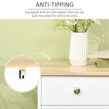 Modern Sideboard, Buffet Cabinet with Storage Cabinets, Drawers and Adjustable Shelves for Living Room, White