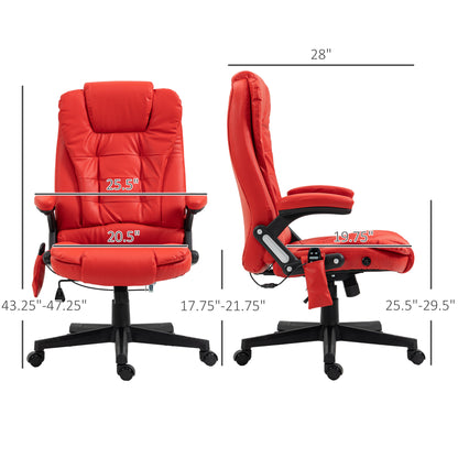 Adjustable Heated Ergonomic Massage Office Chair Swivel Vibrating High Back Faux Leather Executive Chair