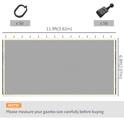 Replacement Mosquito Netting for Gazebo 12' x 12' Black Screen Walls for Canopy with Zippers for Parties and Outdoor Act