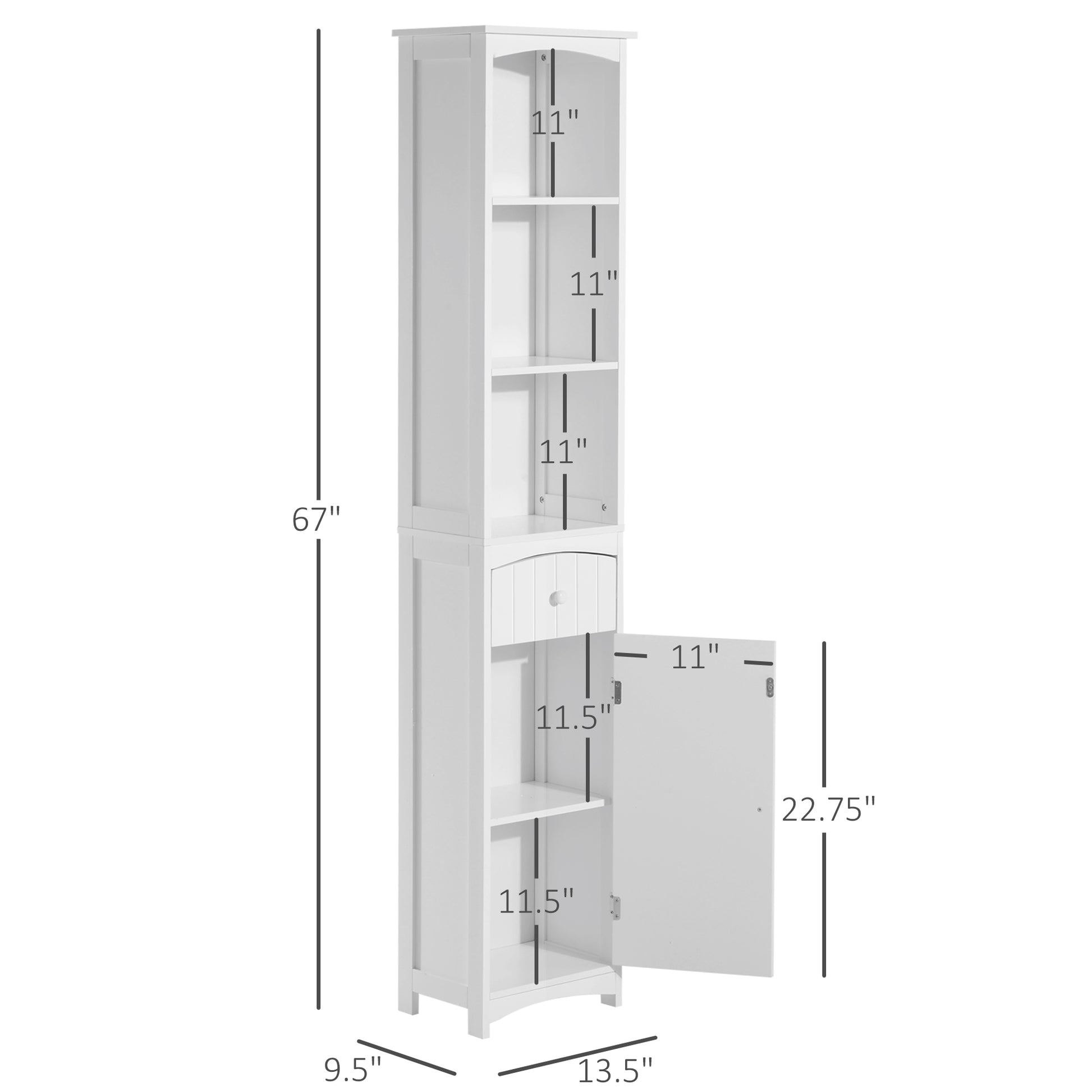 Tall Wooden Bathroom Cabinet Storage Organizer Kitchen Bedroom Decorative