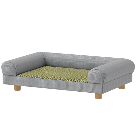 Pet Sofa, Dog Couch Bed for Small Dogs, Elevated Pet Sofa with Solid Feet for Indoor Kittens, Grey