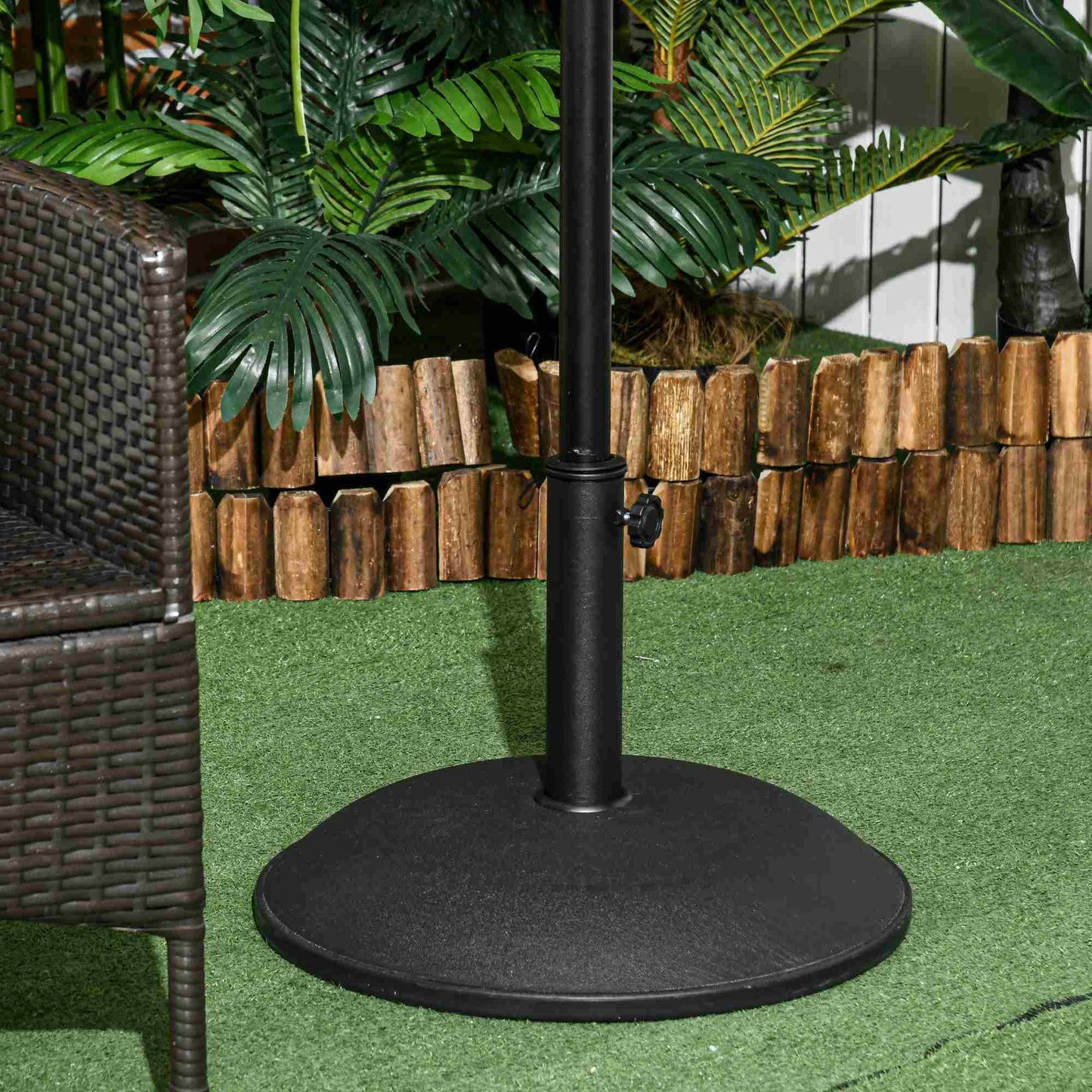 44 lb Cement Patio Umbrella Base, 19 in - Black - Image 7