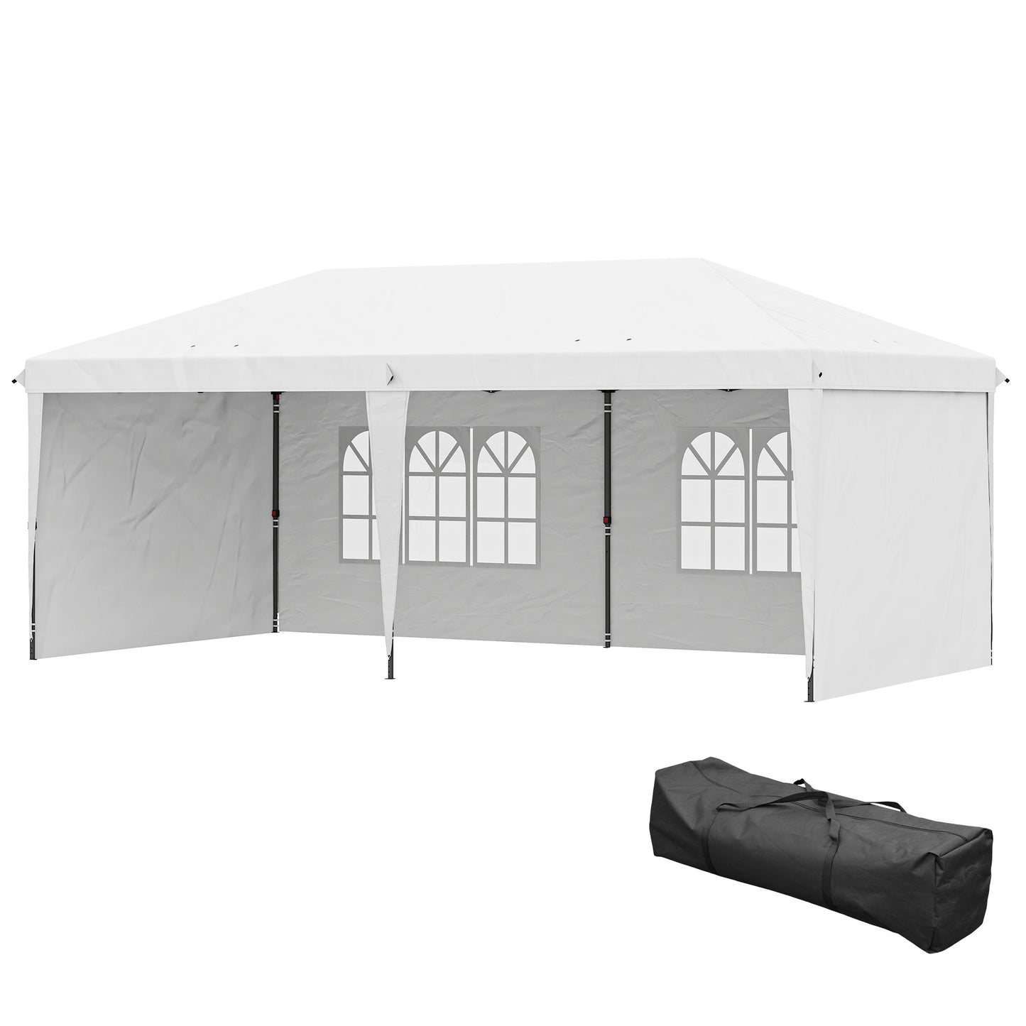 10' x 20' Outdoor Pop Up Canopy Tent Party Tent Instant Shelter W/ Carrying Bag, White