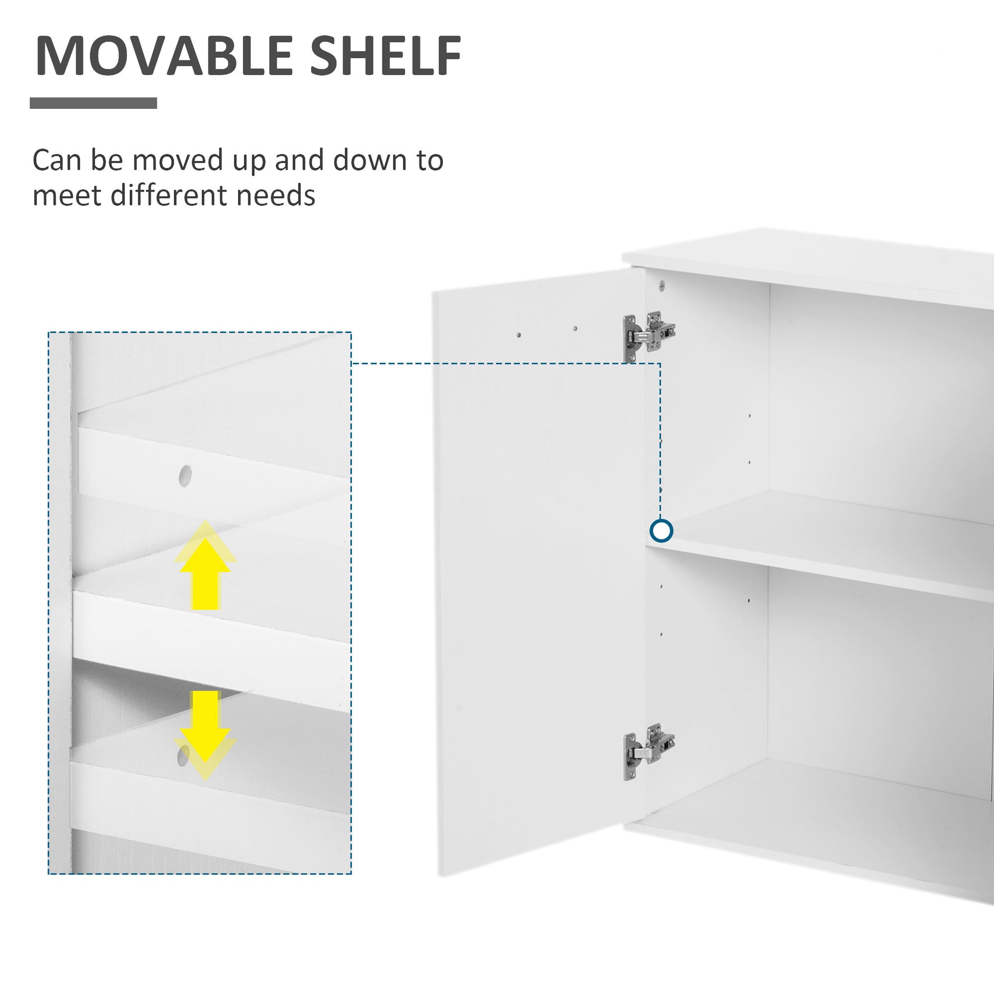 High Gloss Sideboard with 2 Drawers and 3 Doors, Buffet Cabinet with Adjustable Shelf, Coffee Bar Cabinet with Storage, 