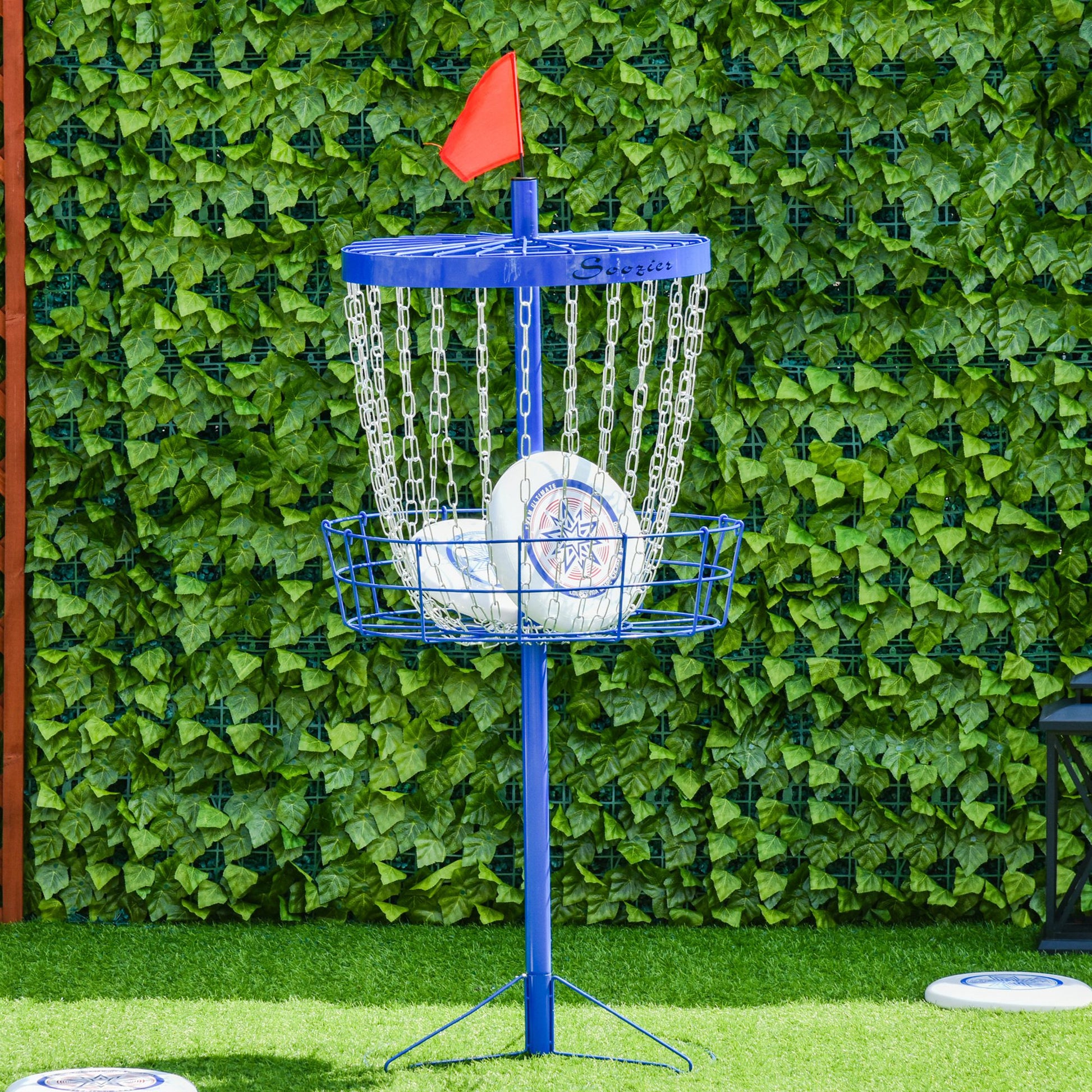 Soozier 24-Chain Portable Practice Basket for Disc Golf Target Stand Easy Assembly & Lightweight Basket w/ Carry Bag Dee