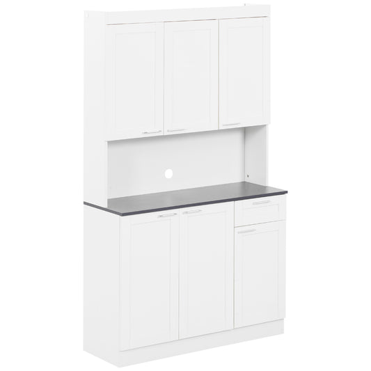 71" Kitchen Pantry Cabinet, Storage Buffet with Hutch, Adjustable Shelves,Cable Management for Kitchen, Living Room, Hig