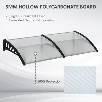 Awning Door Canopy, 78.7" x 37.8", Polycarbonate Front Door Outdoor Patio Cover for UV Protection, Clear