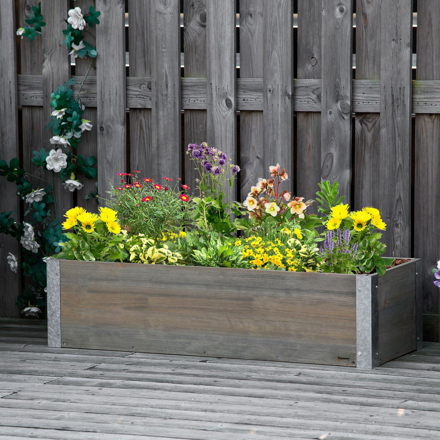 3' x 1' Raised Garden Bed Elevated Wooden Planter Box Outdoor for Backyard, Patio to Grow Vegetables, Herbs, and Flowers