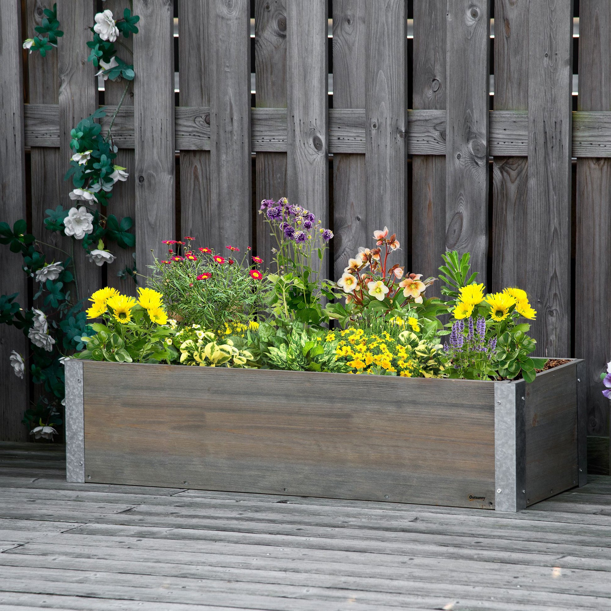 3' x 1' Raised Garden Bed Elevated Wooden Planter Box Outdoor for Backyard, Patio to Grow Vegetables, Herbs, and Flowers