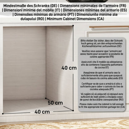 Pull Out Bin, Under Sink Garbage Can with 2 Removable Compartments (4 gallon Each) for Kitchen Waste, Light Grey