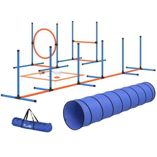 Dog Agility Training Equipment, 8PCS Dog Obstacle Course Starter Kit with Carrying Bag