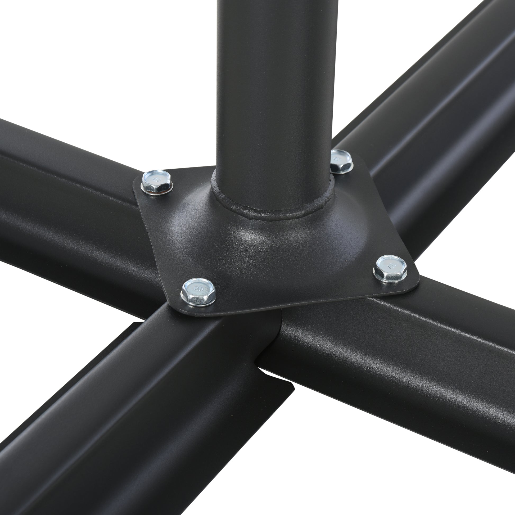 Umbrella Stand Fitting 2" Poles and Steel Base with 4 Fillable Plastic Weights, 158lbs Sand or 132lbs Water Filled, Blac