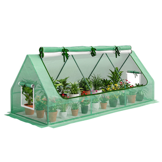 Portable Mini Greenhouse with Mesh Windows for Indoor and Outdoor, 94.5" x 35.4" x 35.4", Green
