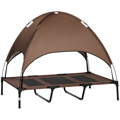 XL Elevated Dog Bed with Canopy, 48 x 36 x 43 in - Coffee
