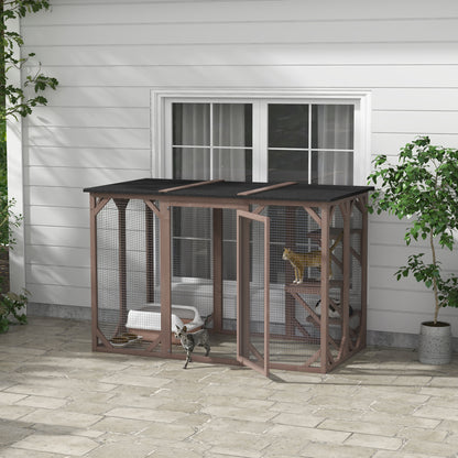71"L Catio Outdoor Cat Enclosure, Indoor Cat Cage, Pet House, Small Animal Hutch for 1-2 Rabbit, Kitten, Kitty Crate Ken