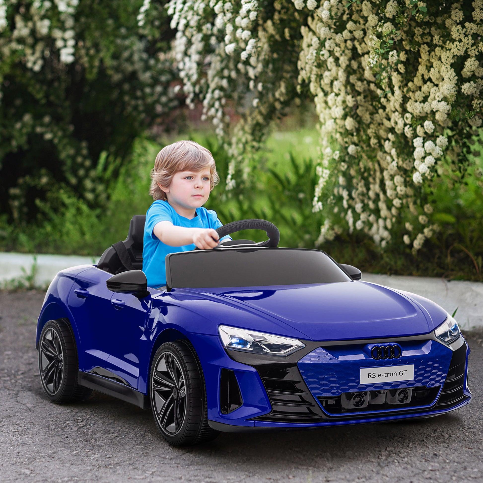 VarietyKart 12V Audi RS e-tron GT Licensed Kids Ride on Car, Battery Powered Electric Car with Remote Control, Navy Blue